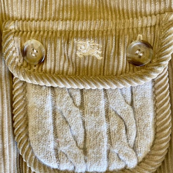 Burberry beige unisex bomber jacket corduroy and cable wool + plaid size 46 (M) - Picture 5 of 12